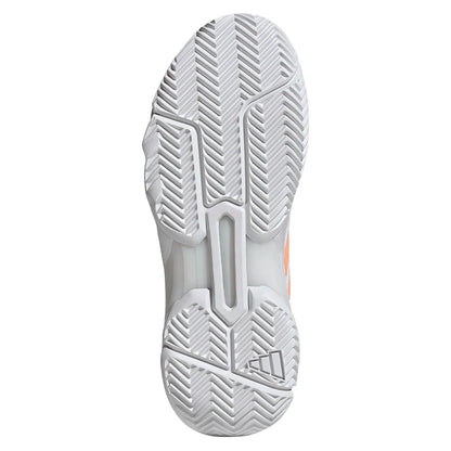 Women's CourtJam Control 3 Tennis Shoes Core White and Beam Orange