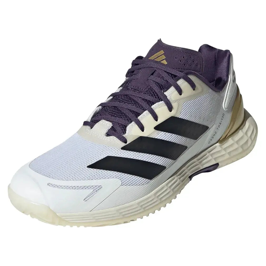 Men's Defiant Speed 2 Tennis Shoes Footwear White and Aurora Plum-Footwear-Adidas-JR2008-F25-y-Tennis Express