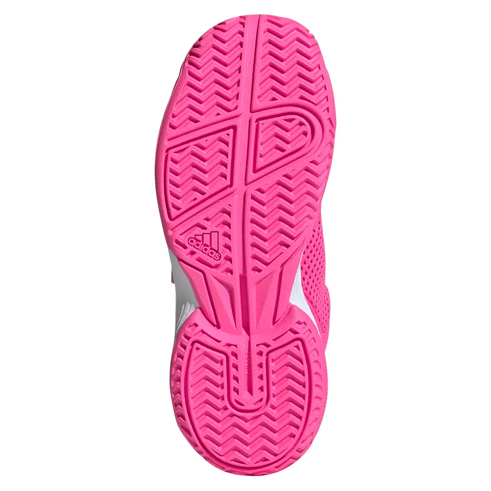 Juniors' Courtflash Tennis Shoes Lucid PInk and Core White