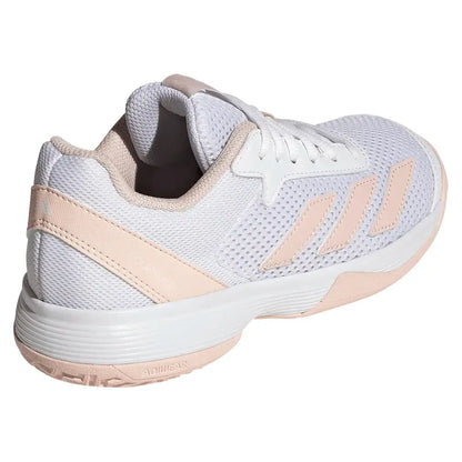 Juniors' Courtflash Tennis Shoes Core White and Wonder Quartz