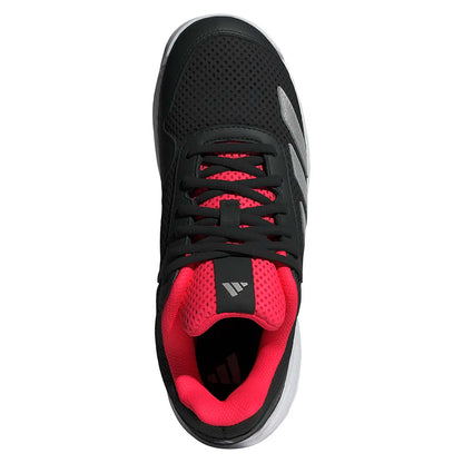 Juniors' Courtflash Tennis Shoes Core Black and Silver Metallic