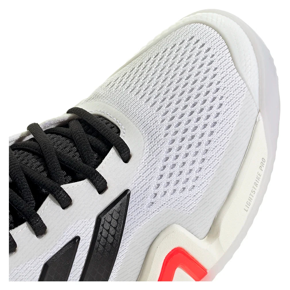 Men's Barricade 14 Tennis Shoes Core White and Black and Lucid Red