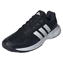 Juniors' GameCourt 2 Tennis Shoes Core Black and Silver Metallic-Footwear-Adidas-JRKI0780-S26-Tennis Express