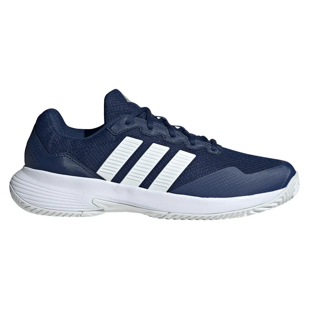 Juniors' GameCourt 2 Tennis Shoes Dark Blue and Core White