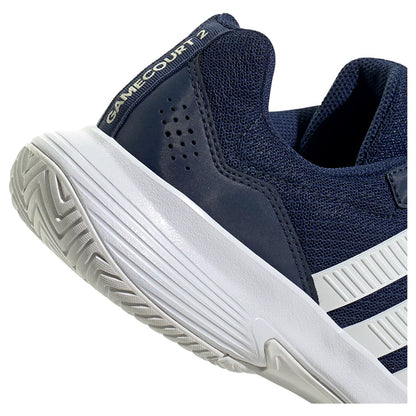 Juniors' GameCourt 2 Tennis Shoes Dark Blue and Core White