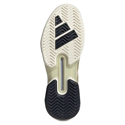 Men's Adizero Ubersonic 5 Tennis Shoes Chalk White and Ice Gold Metallic