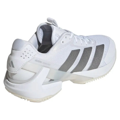 Women's adizero Ubersonic 5 Clay Tennis Shoes Footwear White and Silver Metallic