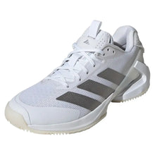 Women's adizero Ubersonic 5 Clay Tennis Shoes Footwear White and Silver Metallic-Footwear-Adidas-JS2890-F25-y-Tennis Express