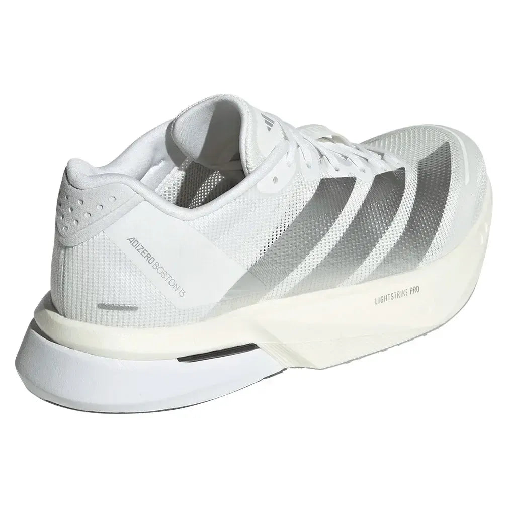 Women's Adizero Boston 13 Running Shoes Footwear White and Matte Silver