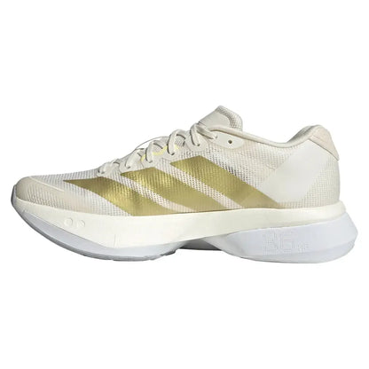 Women's Adizero Boston 13 Running Shoes Chalk White and Metallic Gold