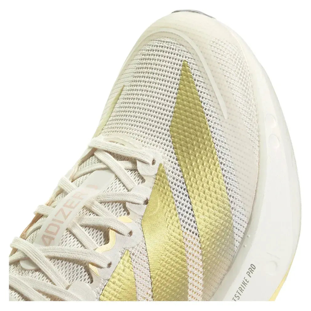 Women's Adizero Boston 13 Running Shoes Chalk White and Metallic Gold