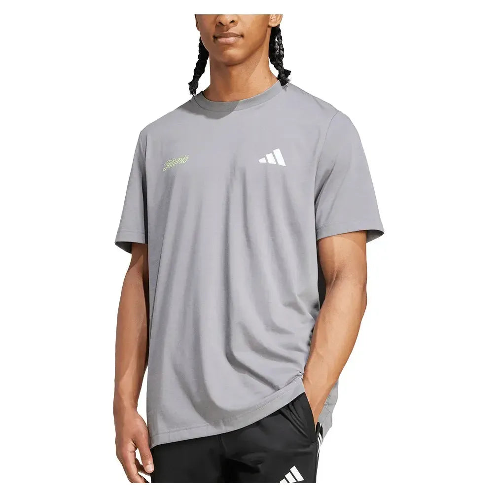 Men's US Graphic Tennis Tee Grey Three