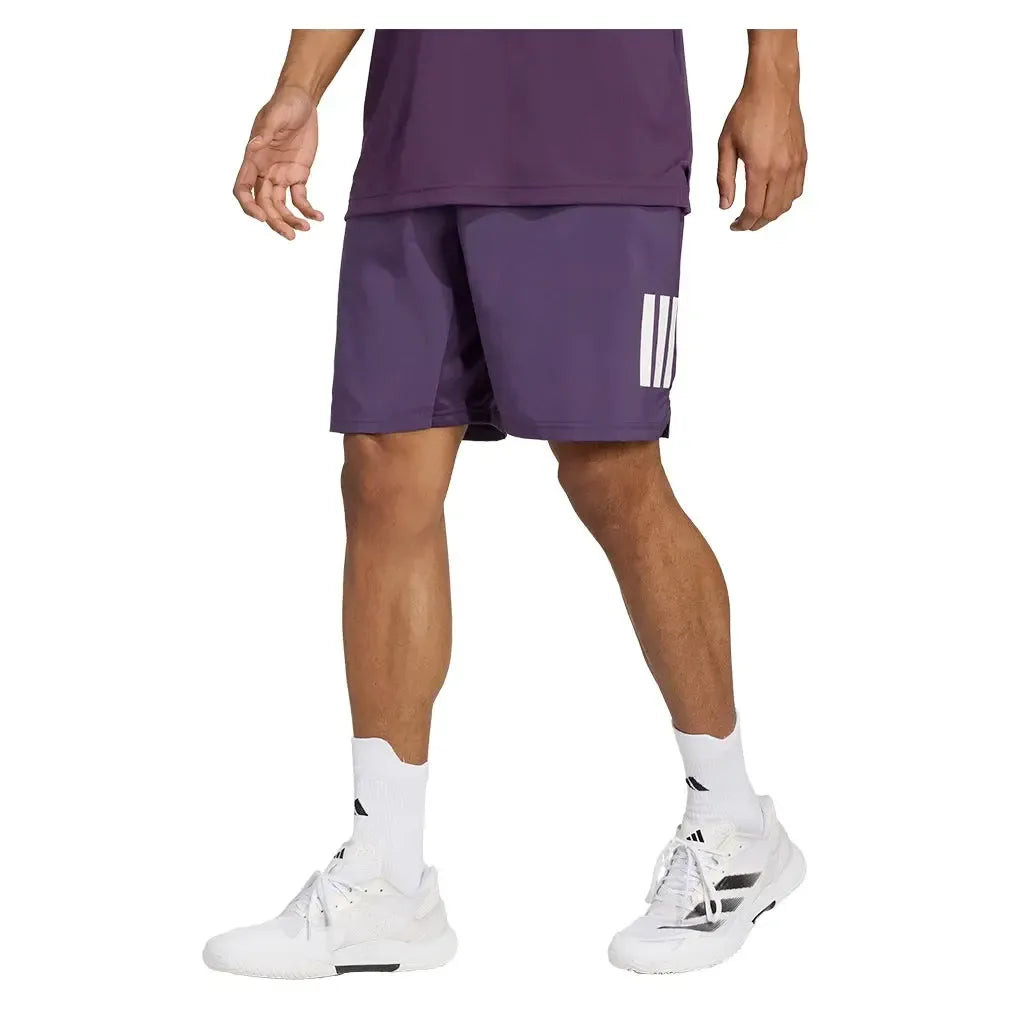 Men's Club 3 Stripes 7 Inch Tennis Short Aurora Plum