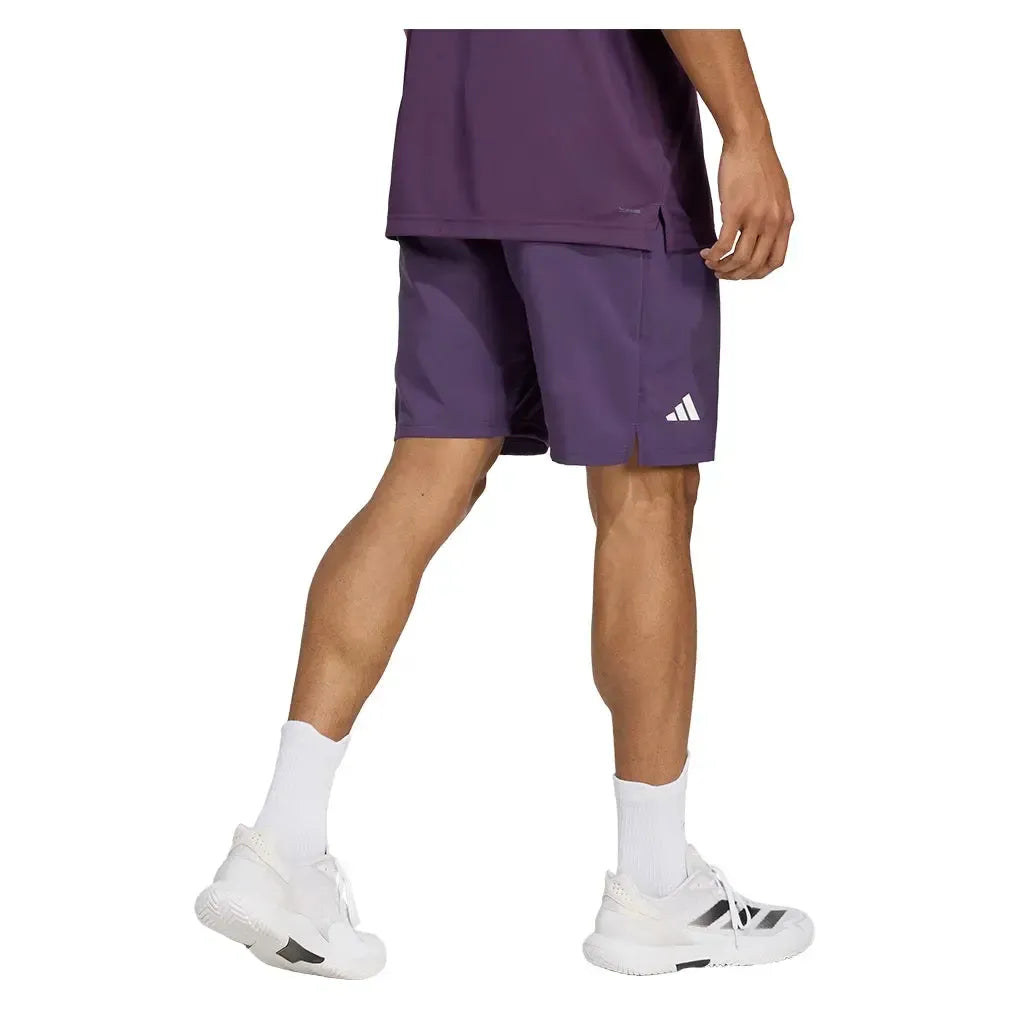 Men's Club 3 Stripes 7 Inch Tennis Short Aurora Plum