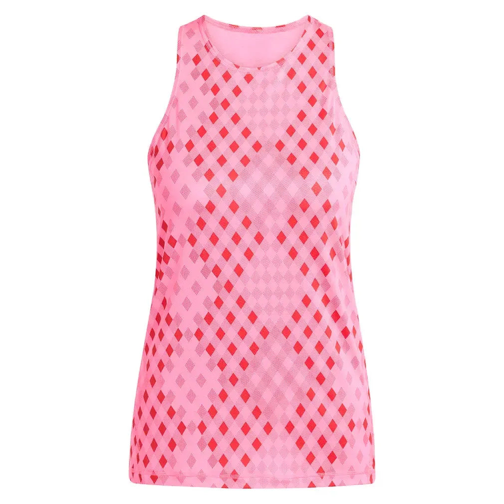 Women's Club Graphic Tennis Tank Lucid Pink and Better Scarlet-Apparel-Adidas-JY5131_1-Tennis Express