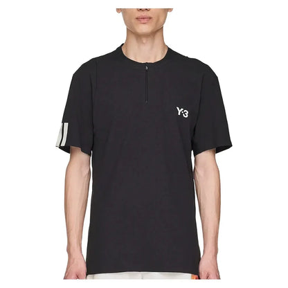 Men's Y-3 Zip Tennis Top Black