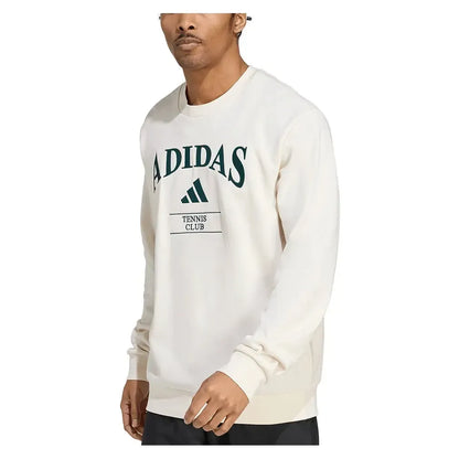 Men's Heritage Graphic Long Sleeve Tennis Crew Chalk White and Aurora Ivy