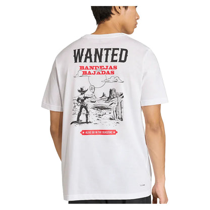 Men's Padel Wanted Graphic Tennis Tee White