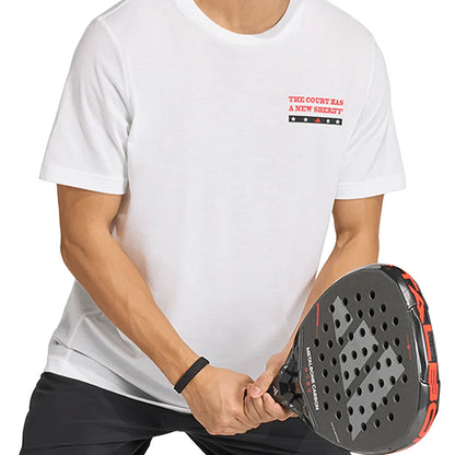 Men's Padel Wanted Graphic Tennis Tee White