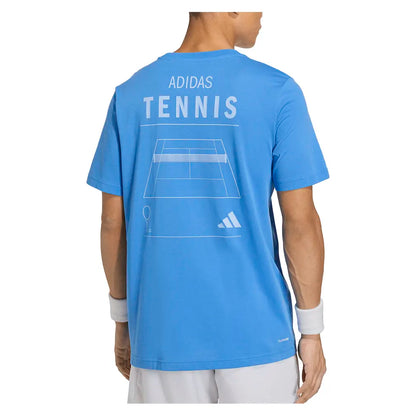 Men's Graphic Tennis Top Ray Blue