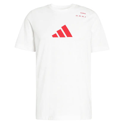 Men's Graphic Tennis Top White and Pure Orange-Apparel-Adidas-KB9451-S26-1-Tennis Express