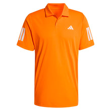 Men's Club 3 Stripe Tennis Polo Pure Orange-Apparel-Adidas-KB9709-S26-1-Tennis Express