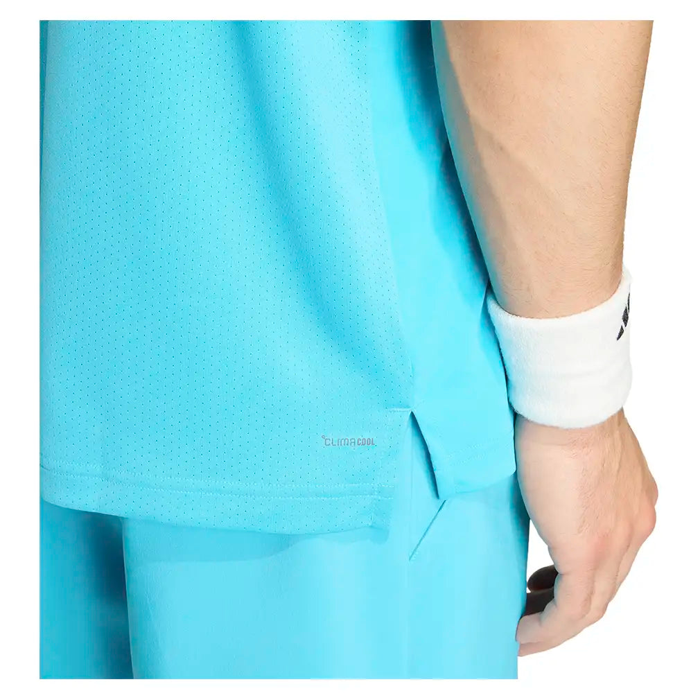 Men's Club Tennis Polo Signal Cyan