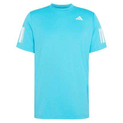Men's Club 3 Stripe Tennis Tee Signal Cyan-Apparel-Adidas-KB9728-S26-1-Tennis Express