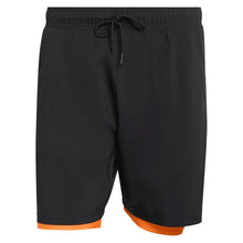 Men's Club 2IN1 7 Inch Tennis Short Black and Pure Orange-Apparel-Adidas-KB9733-S26-1-Tennis Express