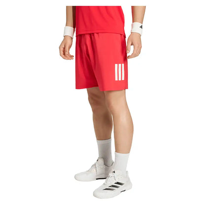 Men's Club 9 Inch 3 Stripe Shorts Pure Ruby