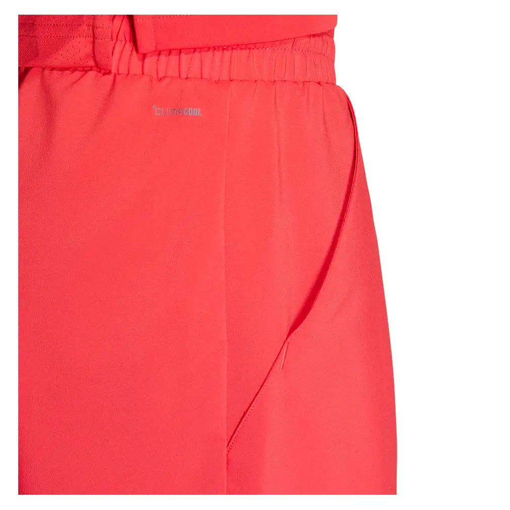 Men's Club 7 Inch 3 Stripe Tennis Shorts Pure Ruby