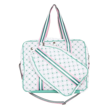 Pattern Pickleball Bag Light Pink and Green-Bags-Katydid-KDC-PBB-07-LPK-Tennis Express