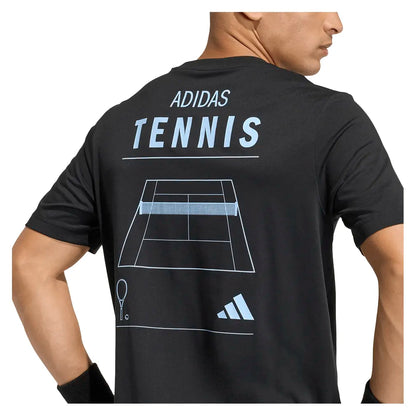 Men's Graphic Tennis Top Black