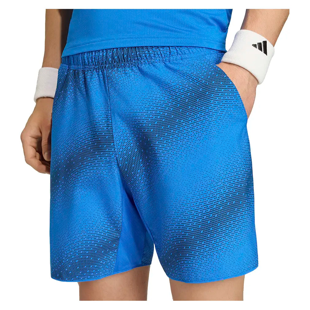 Men's Club 7 Inch Graphic Tennis Short Glory Blue