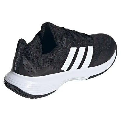 Men's GameCourt 2 Tennis Shoes Core Black and Silver Metallic