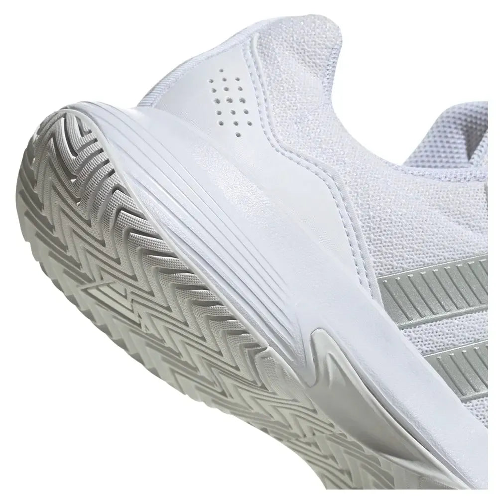 Women's GameCourt 2 Tennis Shoes Core White and Silver Metallic