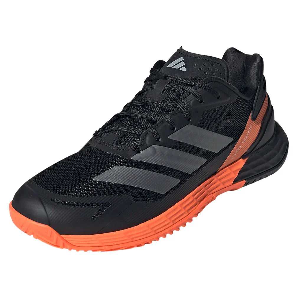 Men's Defiant Speed 2 Tennis Shoes Core Black and Lucid Orange-Footwear-Adidas-KI5999-S26-y-701818Tennis Express