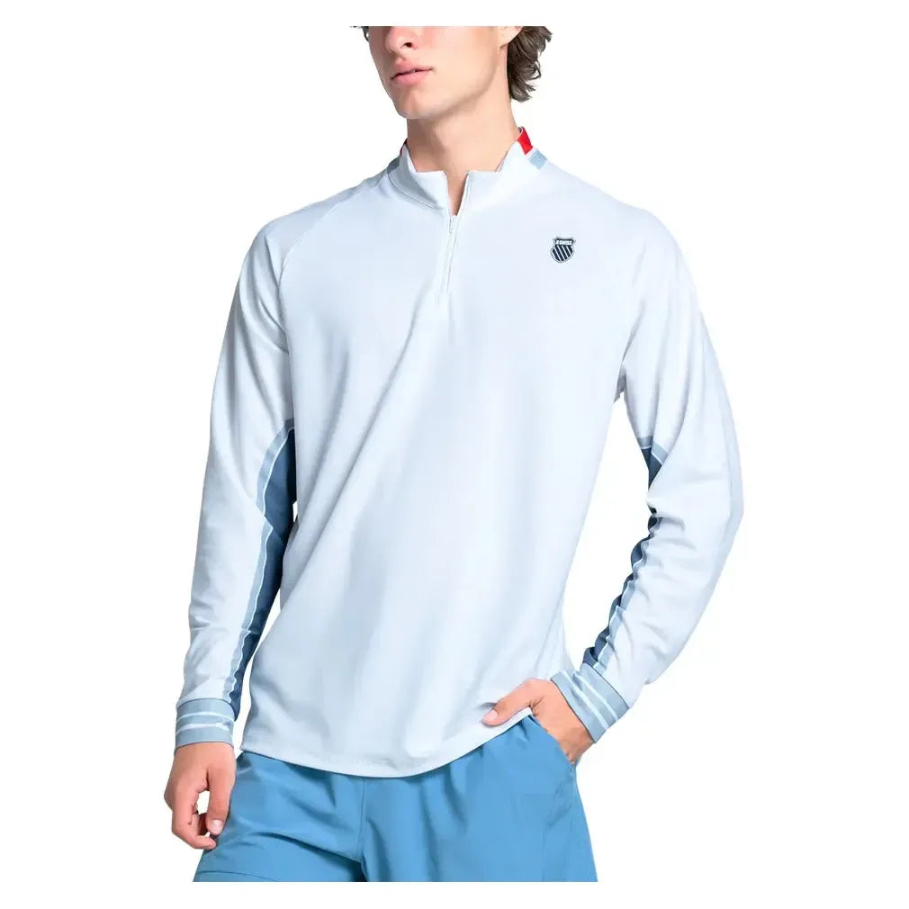 Men's Apollo 1/4 Zip Long Sleeve Tennis Top Infinity-Apparel-K-Swiss-KMT16-39A479U25-3-Tennis Express