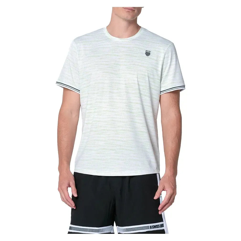 Men's Pressure Rising Short Sleeve Tennis Top Perd-Apparel-K-Swiss-KMT71-28D360F25-Tennis Express