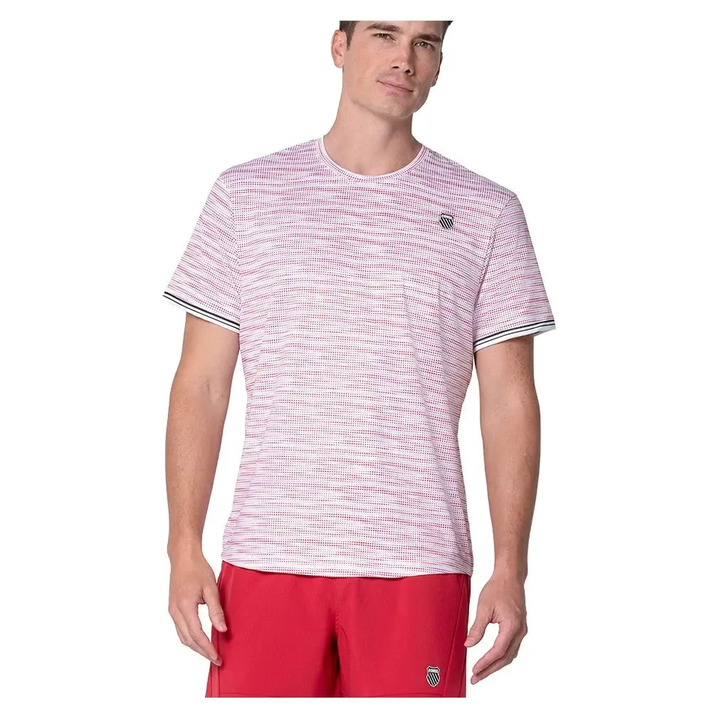 Men's Pressure Rising Short Sleeve Tennis Top Chili-Apparel-K-Swiss-KMT71-28D623F25-Tennis Express