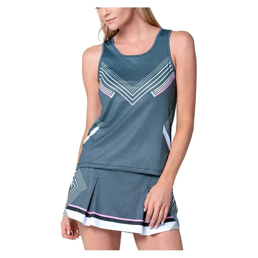 Women's Keyhole Tennis Tank Black-Apparel-K-Swiss-KWT65-45D001-1-Tennis Express