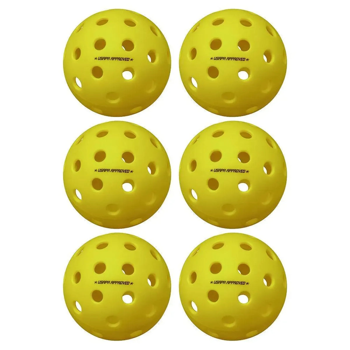 Pure 2 Outdoor Pickleballs Yellow 6-Pack