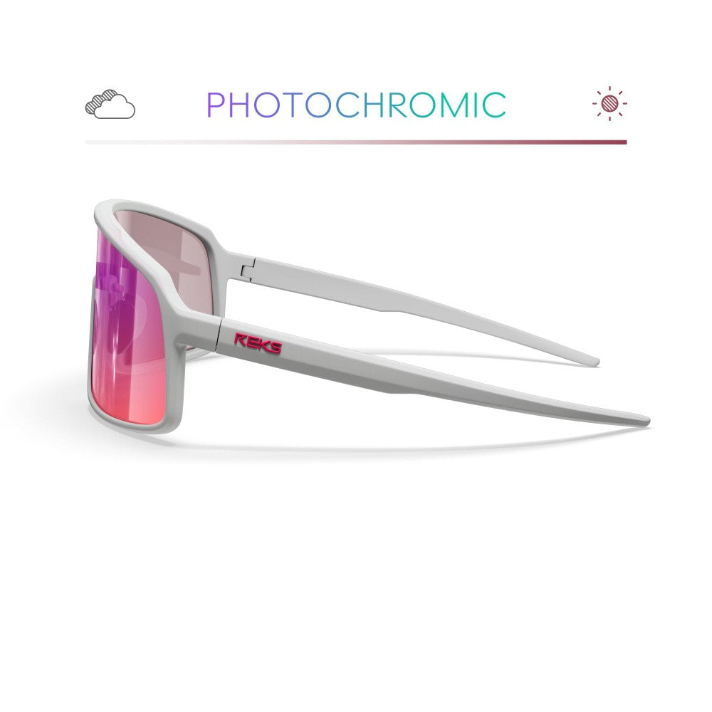 Reks White K-Shield Kontrast Photochromic Sunglasses