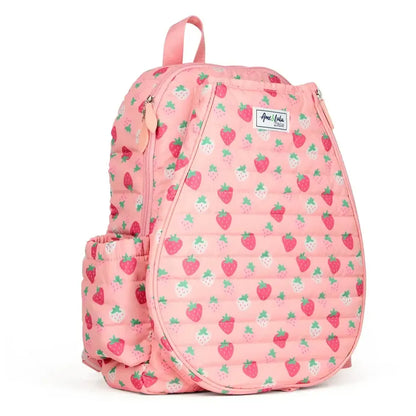 Little Love Tennis Backpack Strawberry Puffer-Bags-Ame and Lulu-LLTBP282-1-Tennis Express