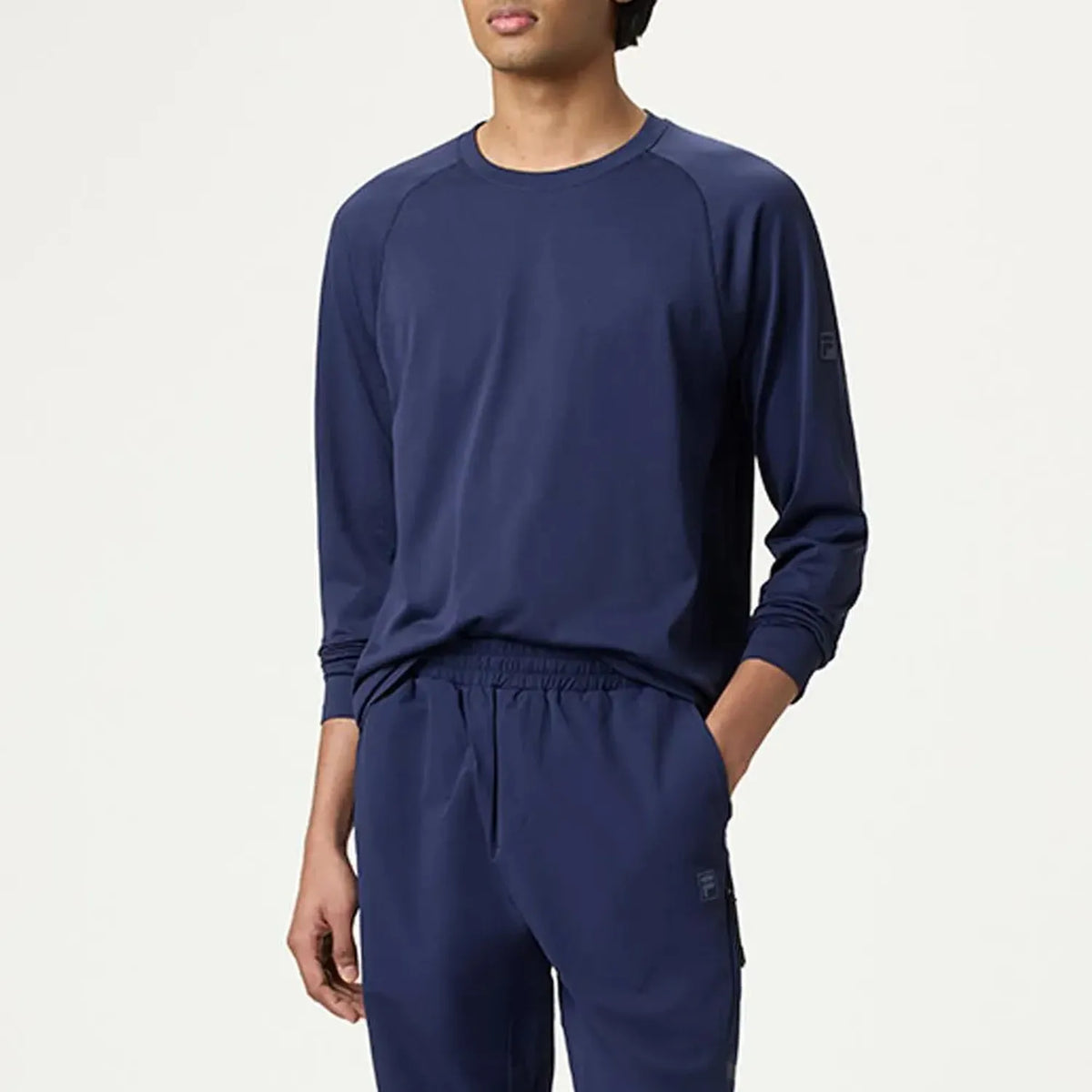 Mens Lucky Ace Seamless Long Sleeve Tennis Top FILA Navy-Apparel-Fila-LM43E987_400_05-Tennis Express