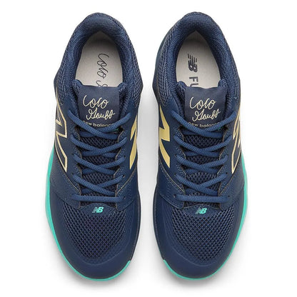 Men's FuelCell Delray 2E Width Tennis Shoes Navy and Parchment
