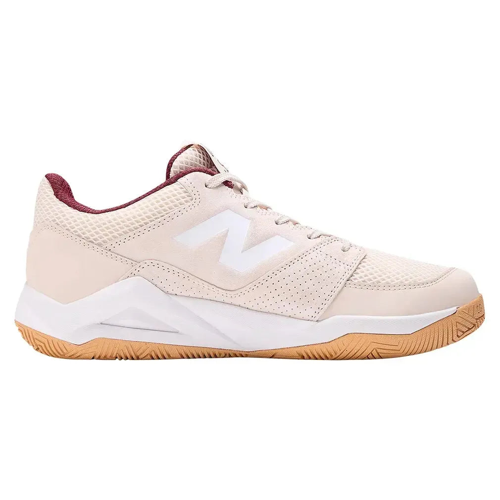 Men's Delray D Width Tennis Shoes Bisque and Monarch Burgundy