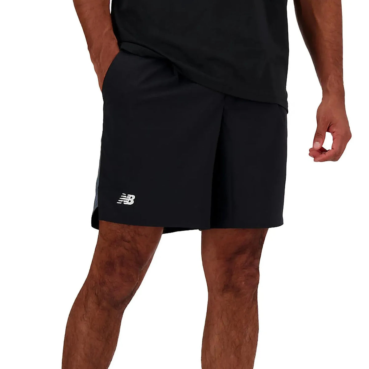Men's Tournament Tennis Short Black-Apparel-New Balance-MS41401-BKS24-Tennis Express