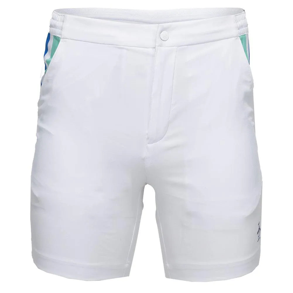 Men's Performance Heritage Blocked 7 Inch Tennis Short Bright White-Apparel-Penguin-O1BSF006-118S25-Tennis Express