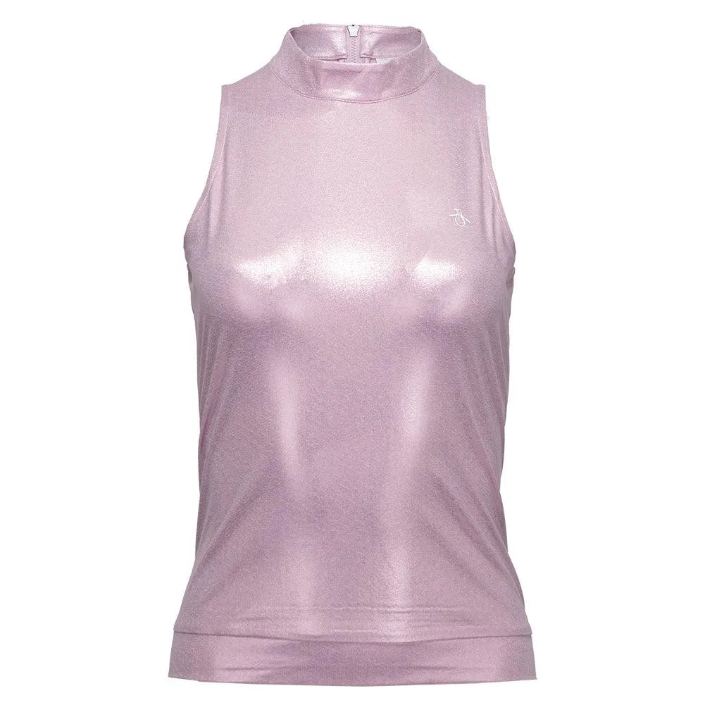 Women's Metallic Tennis Tank Charm Pink-Apparel-Penguin-O1KSF021-690S25-Tennis Express